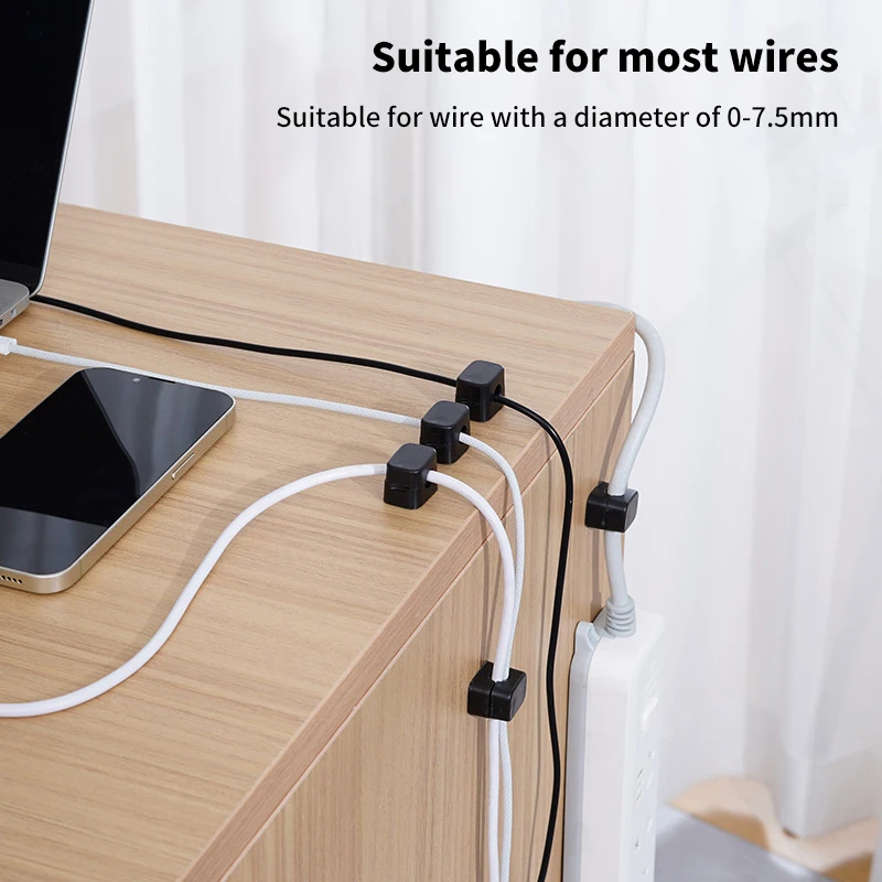 New 6/1PCS Magnetic Adhesive Cable Winder Cable Manager Cable Bundle Data Cable Power Cord Fixer Storage Cable Management Clip