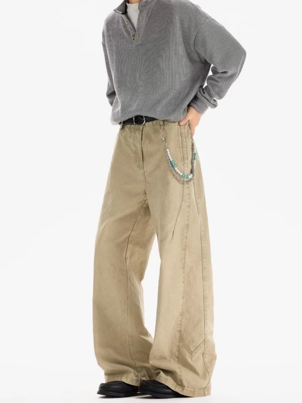 Calças Casuais Versáteis Estilo Americano Retrô, Jeans Slim Straight com Corte Preciso para Homens e Mulheres, Moda INS em Denim
