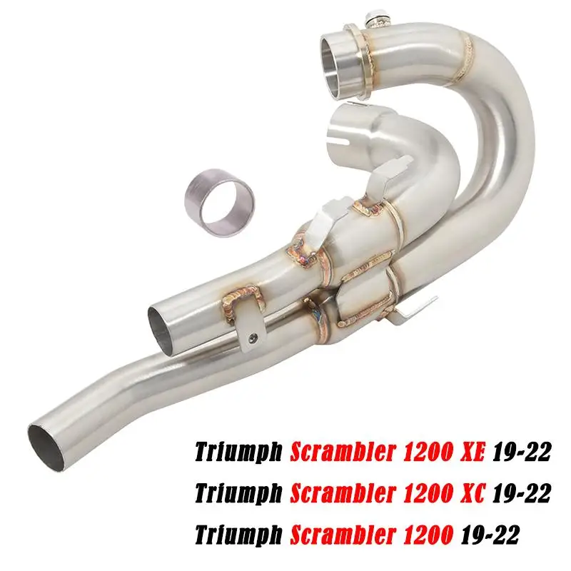 Header Pipe For Triumph Scrambler 1200 XE XC 2019-2022 Motorcycles Exhaust Pipe Front Link Tube Connect Original Muffler Steel