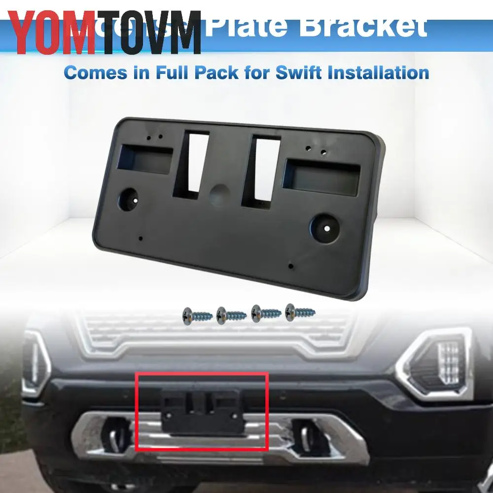 For GMC Sierra 1500 SLE Base Limited Elevation Front Bumper License Plate Frame Mounting Bracket Holder 84428907 GM1068198
