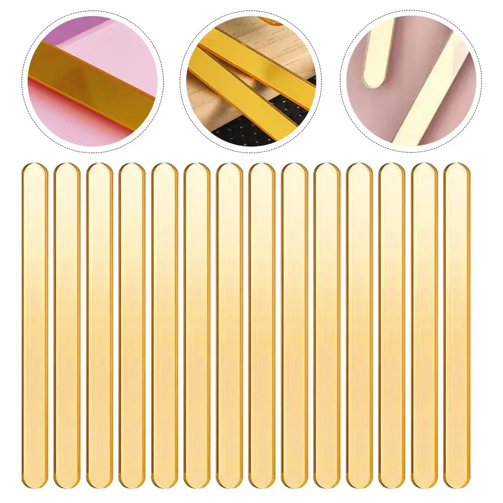 

50pcs Acrylic Ice Cream Sticks Popsicle Stick Reusable Cakesicle Sticks Gold Mirror Ice Cream Sticks Acrylic Stick Home Cake