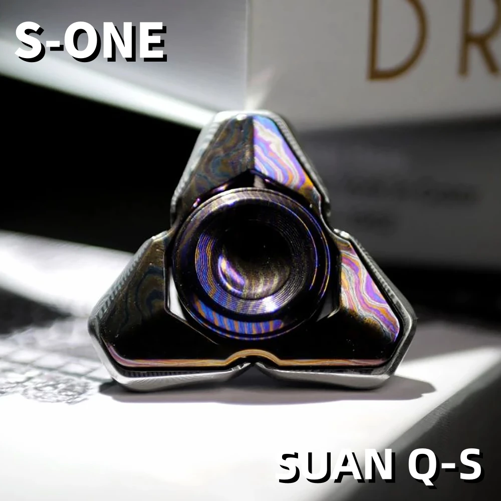 

S-ONE SUAN Q-S EDC Спиннер с открытым ногтем, гироскоп с тремя лезвиями, спиннер, металлическая игрушка-непоседа, аксессуары для офисного стола