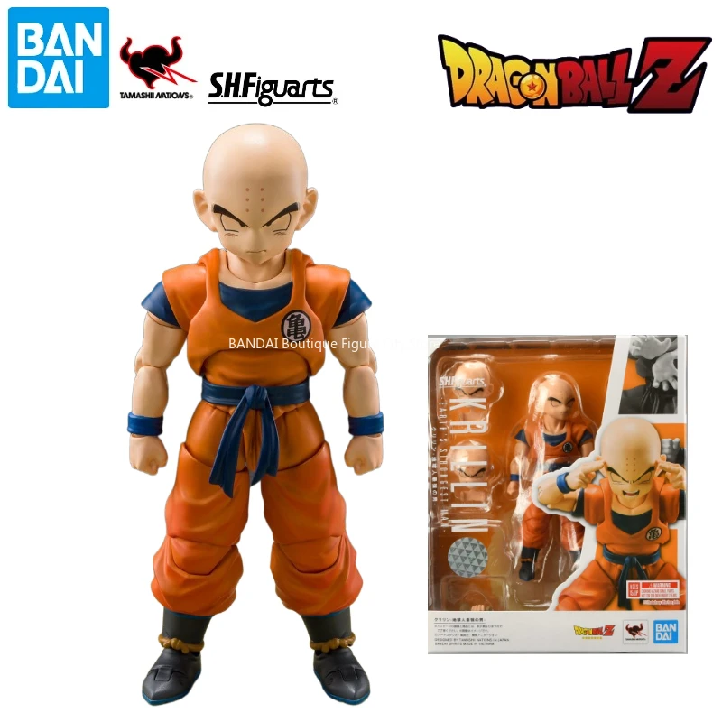 

In Stock New Bandai SHF Dragon Ball Series Krillin - The Strongest Man on Earth - Movable Figure Model Collection Gift