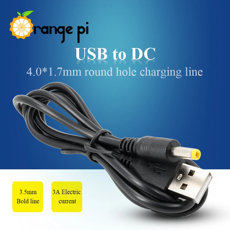 Orange Pi  USB to DC 4.0MM - 1.7MM Power Cable for Orange Pi Factory Quality in Stock