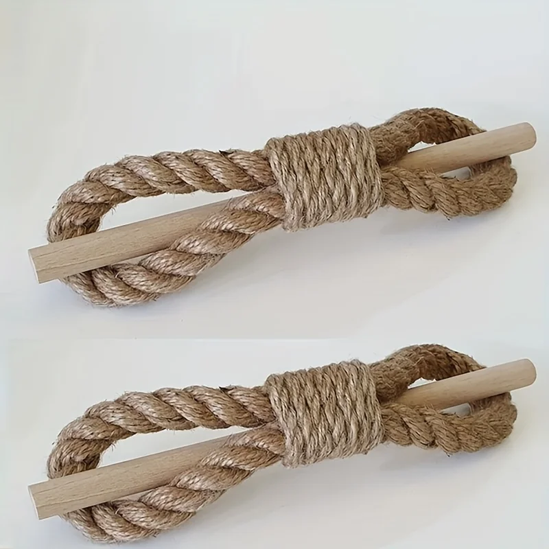 2pcs Bohemian Recycled Wood Curtain Tiebacks Natural Wood & White Finish for Boho Home Decor,Curtain Holdbacks &Home Accessories