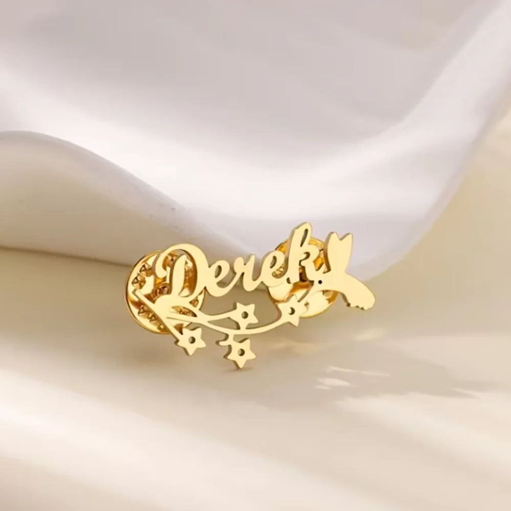 بروش مزيج بتلات الاسم المخصص مع إبر سبايك رائعة لأسلوب أكثر أنيقة كهدية #1