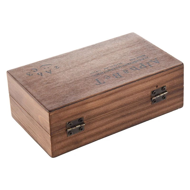 コンパクトパック 210 個ゴムスタンプセットヴィンテージ木箱ケースアルファベット文字番号クラフト (インクパッドは含まれません)