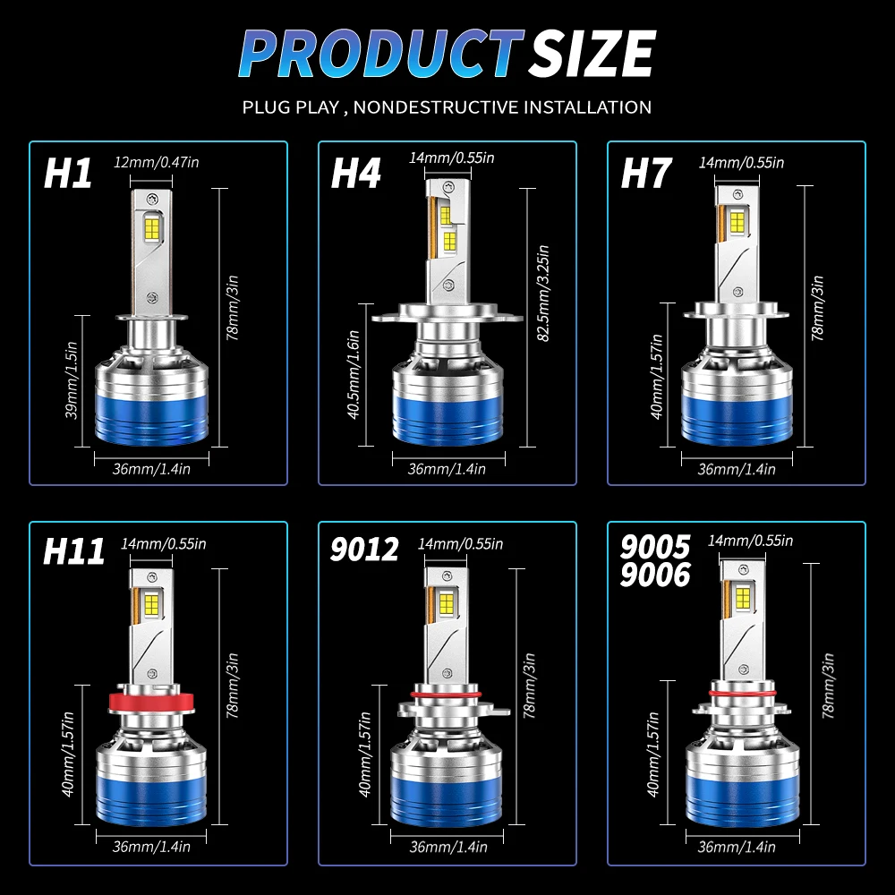 EAGLEVISION faros LED para coche Led Canbus faro 6000K alta potencia 1700W faro 9005 9006 9012 H1 H4 H7 H11 12V 24V