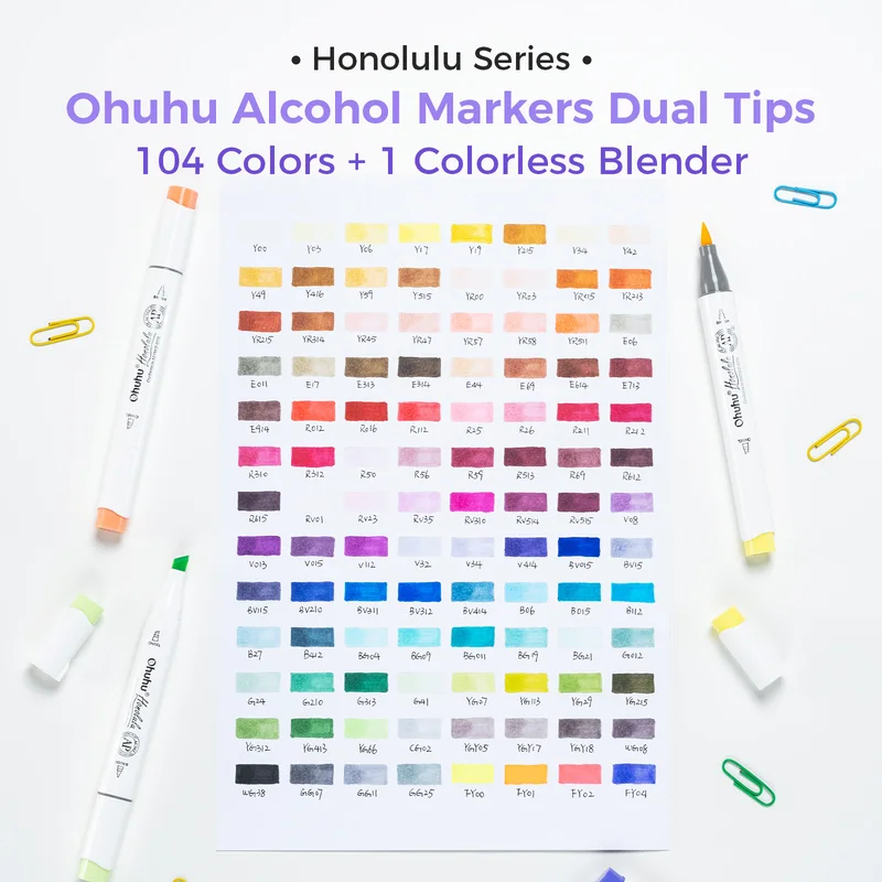 Conjunto de Canetas Marcadoras Ohuhu Honolulu 104 Cores — foto 6