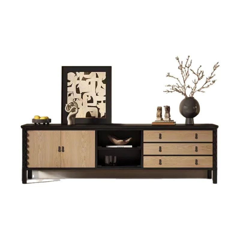 

Retro solid wood TV cabinet American French medieval living room coffee table TV cabinet combination locker