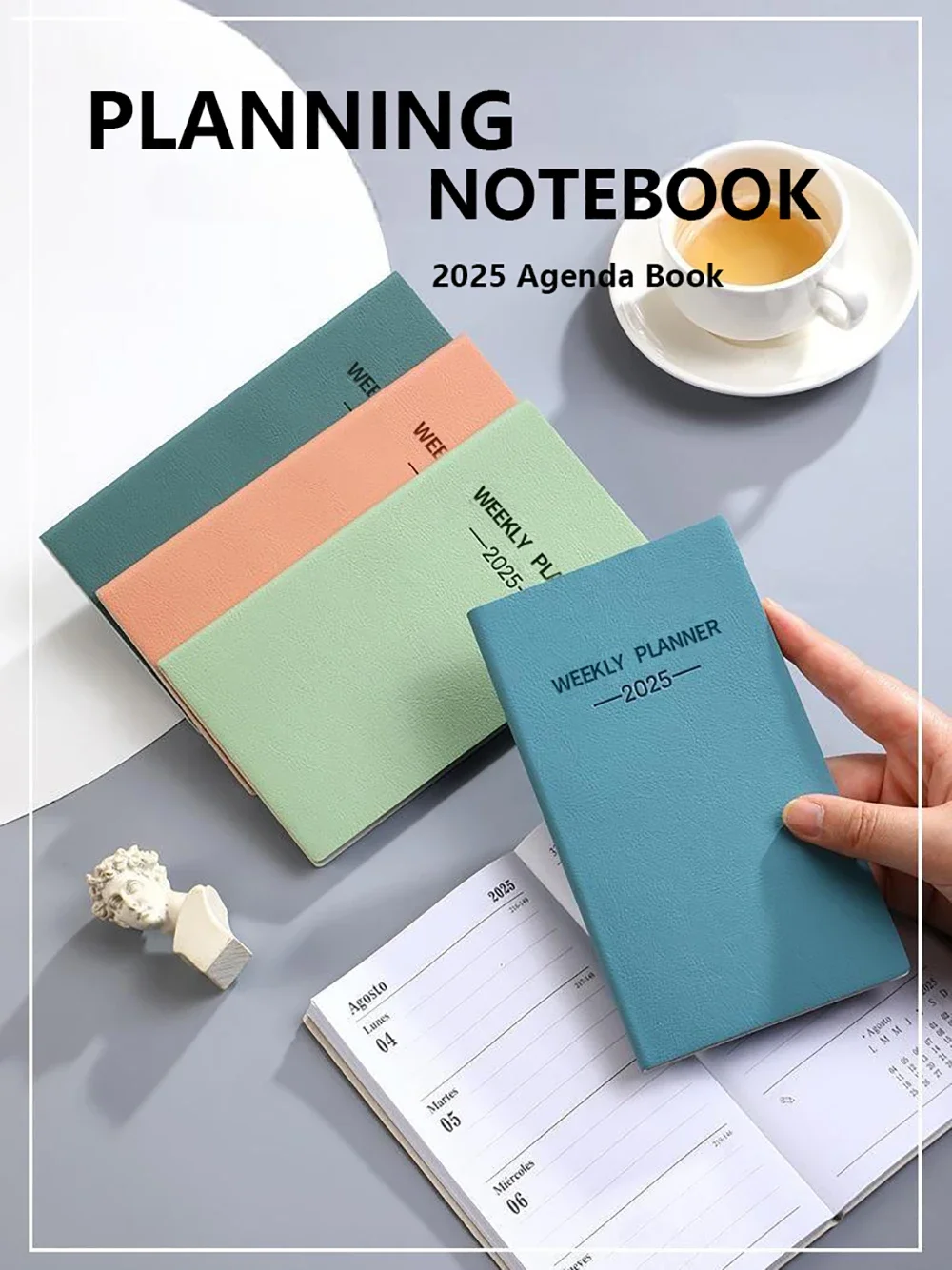 Portátil Softside Planner Notebook, A6 Agenda Book, Inglês Notepad, Papelaria, Escritório, Material Escolar, 2025