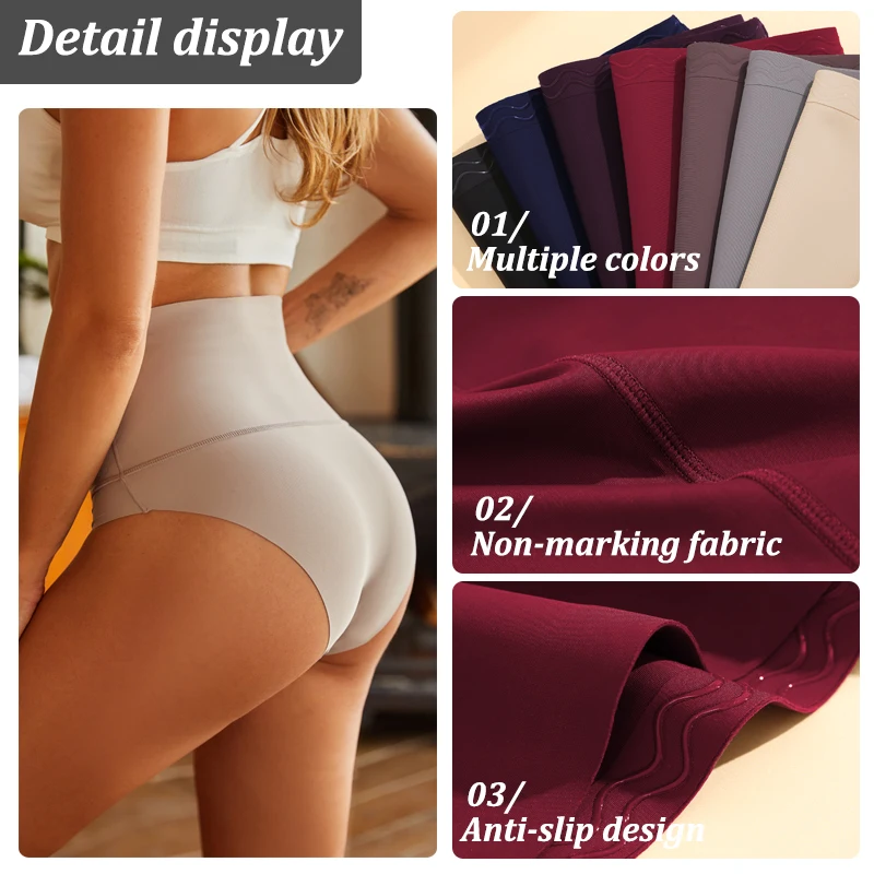 FINETOO Seamless High Waist Panties Women's Abdomen Hip Lift Briefs Body Shaping Lingerie Pants Plus Size Breathable Underwear - Image 2