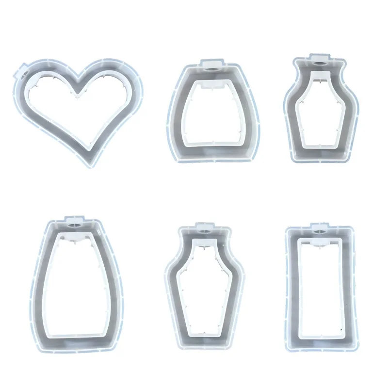 DIY 6pcs Skeletonized Hydroponic Test Tube Flower Vase Silicone Mold Gypsum Ornament Epoxy Resin Mold Home Decoration Storage