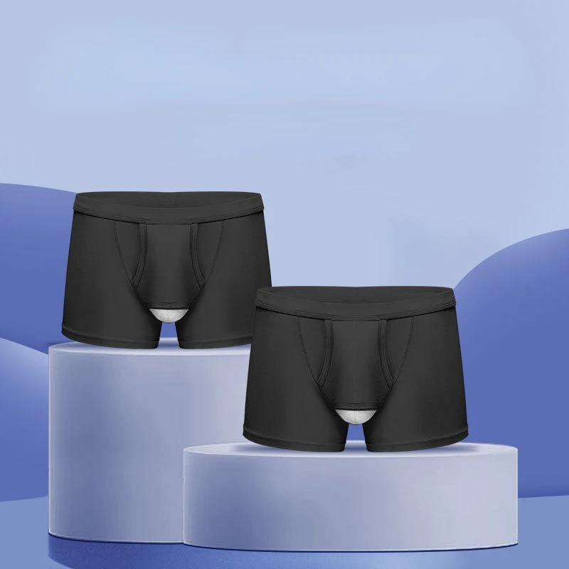 Man Front Open Hole Underwear Foreskin Long Physical Therapy Boxers Prolong Time Sexy Penis Pouch Underpant U-Convex Gay Briefs