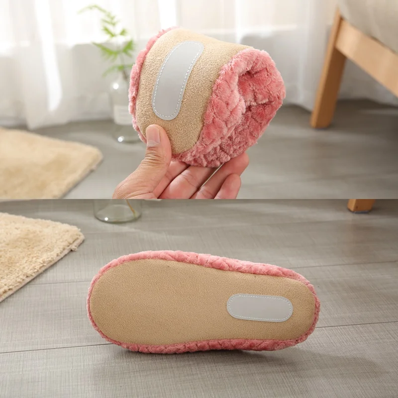 Unisex Fluffy Home Slippers Soft Lightweight Anti Slip Comfortable Indoor Slides for Autumn Winter Couples Plush House Slippers