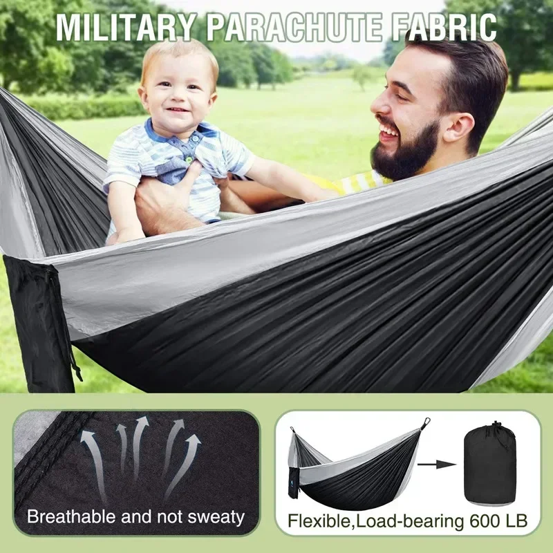 Camping Hammock, Lightweight Nylon Parachute hammock chair  camping equipment Hammocks for Backpacking, Travel, Beach,Hiking