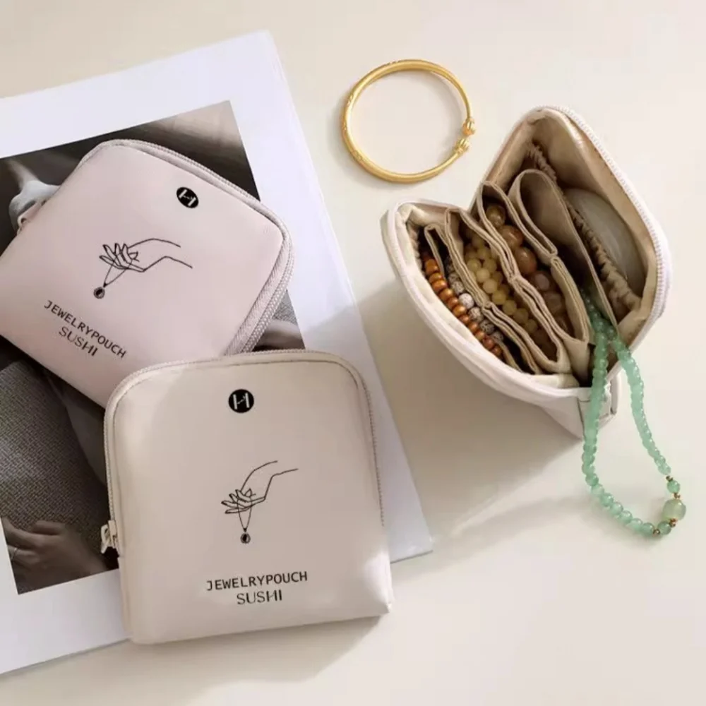 Caixa de jóias portátil compacto multi-camada organizador de jóias de viagem bolsa de jóias leve para organizador de viagem presente