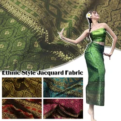 Dai Thai Ethnic Traditional Costume DIY Fabric Southeast Asia Brocade Woven Straight Skirt Sew Fabric Skirt Tube Dress 1m Wide