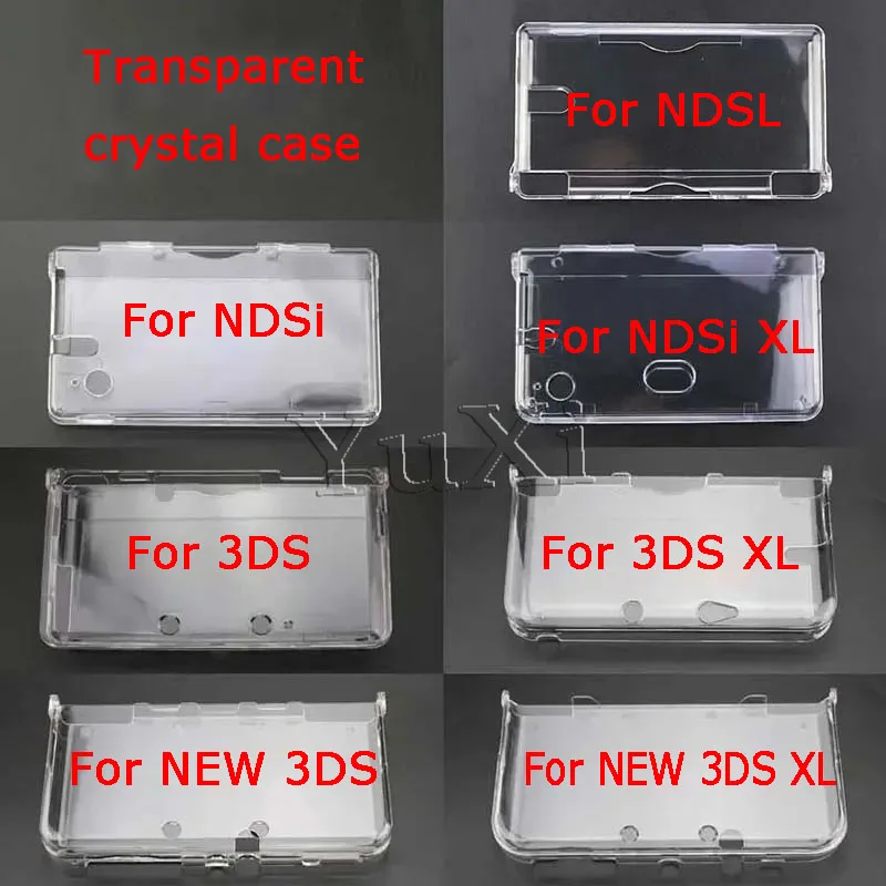 1PC For Nintend NDSL/NDSi/NDSi XL/3DS/3DS XL/NEW 3DS/NEW 3DS XL Console Transparent Plastic Crystal Case Cover Protective Shell