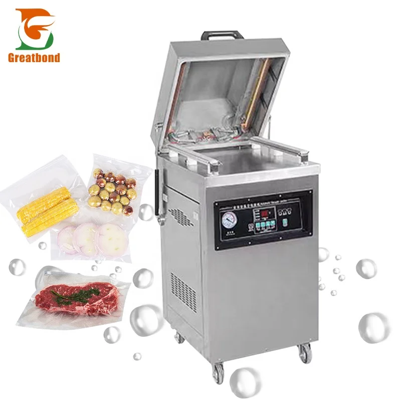 Dz430 Factory Price Commercial Auto Single Chamber Nut Fish Fruit Vegetable Meat Rice Dry Wet Vacuum Packing Machine With Wheel