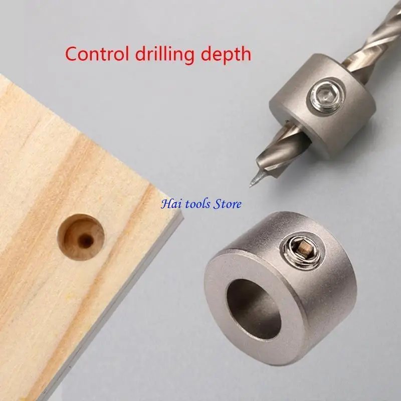 

X37E Practical 4-10mm Drill Limit Ring 3 in 1 Stainless Steel Drill Bit Stop Collar