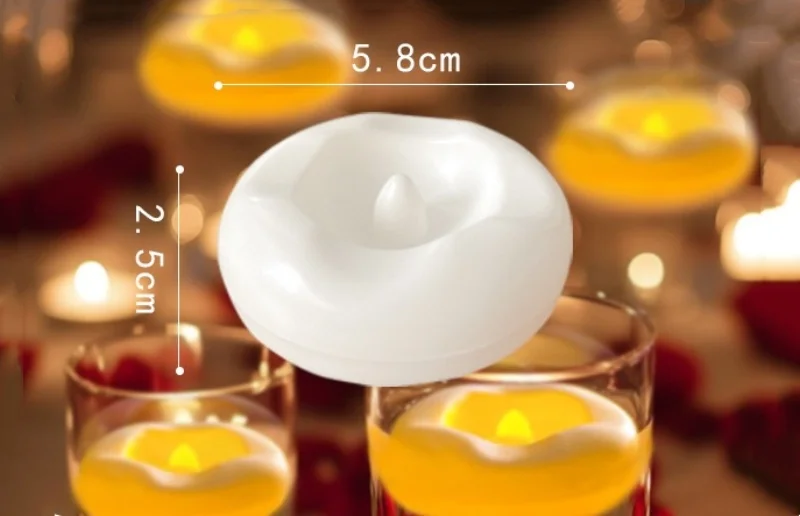 2.3" Flameless LED Floating Candles Water-Activated Battery Operated Floating Candle Waterproof for Cylindrical Vase Pool Founta