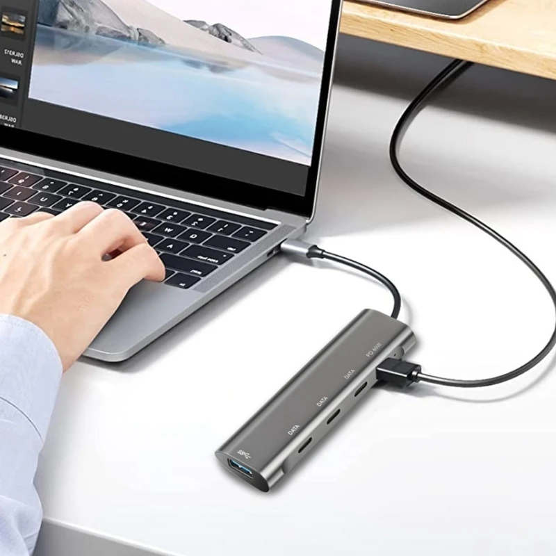 Divisor USB C de alta velocidad, concentrador USB C de 5 Gbps con 3 puertos USB C/USB 3,0/USB C PD60W, triangulación de envíos