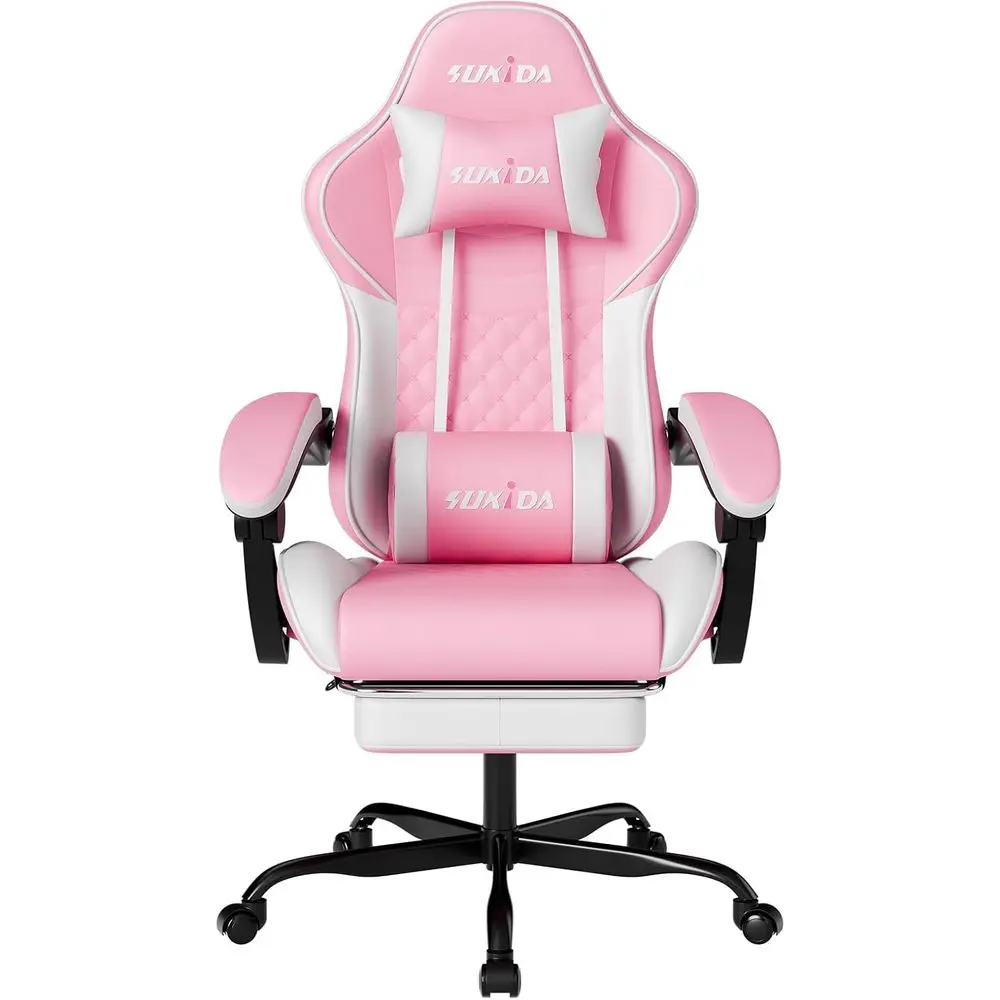 Ergonomic Swivel Gaming Chair with Lumbar Support and Adjustable Height for Adults