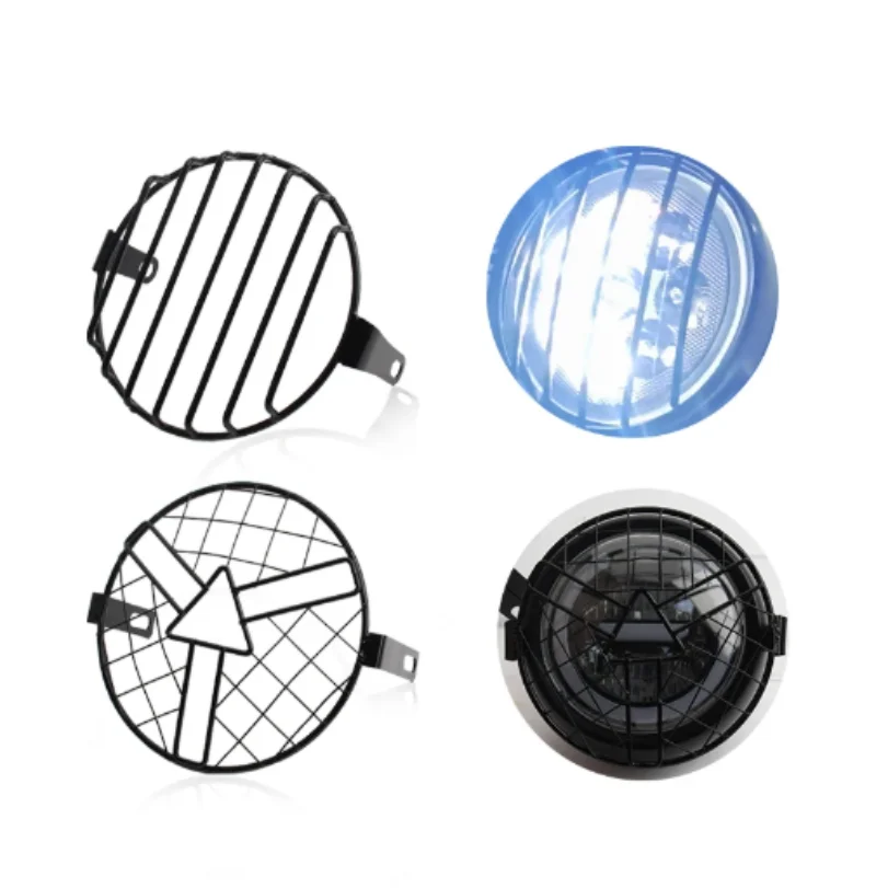 

Motorcycle Universal Vintage Headlight Protector Retro Grill Light Lamp Cover For Harley Ducati Chopper Yamaha Cafe Racer