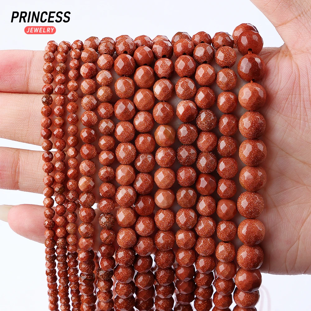 A++ Natural Golden Sandstone Faceted Loose Beads for Jewelry Making Bracelets Necklace Beads DIY Accessories Wholesale  6 8 10mm