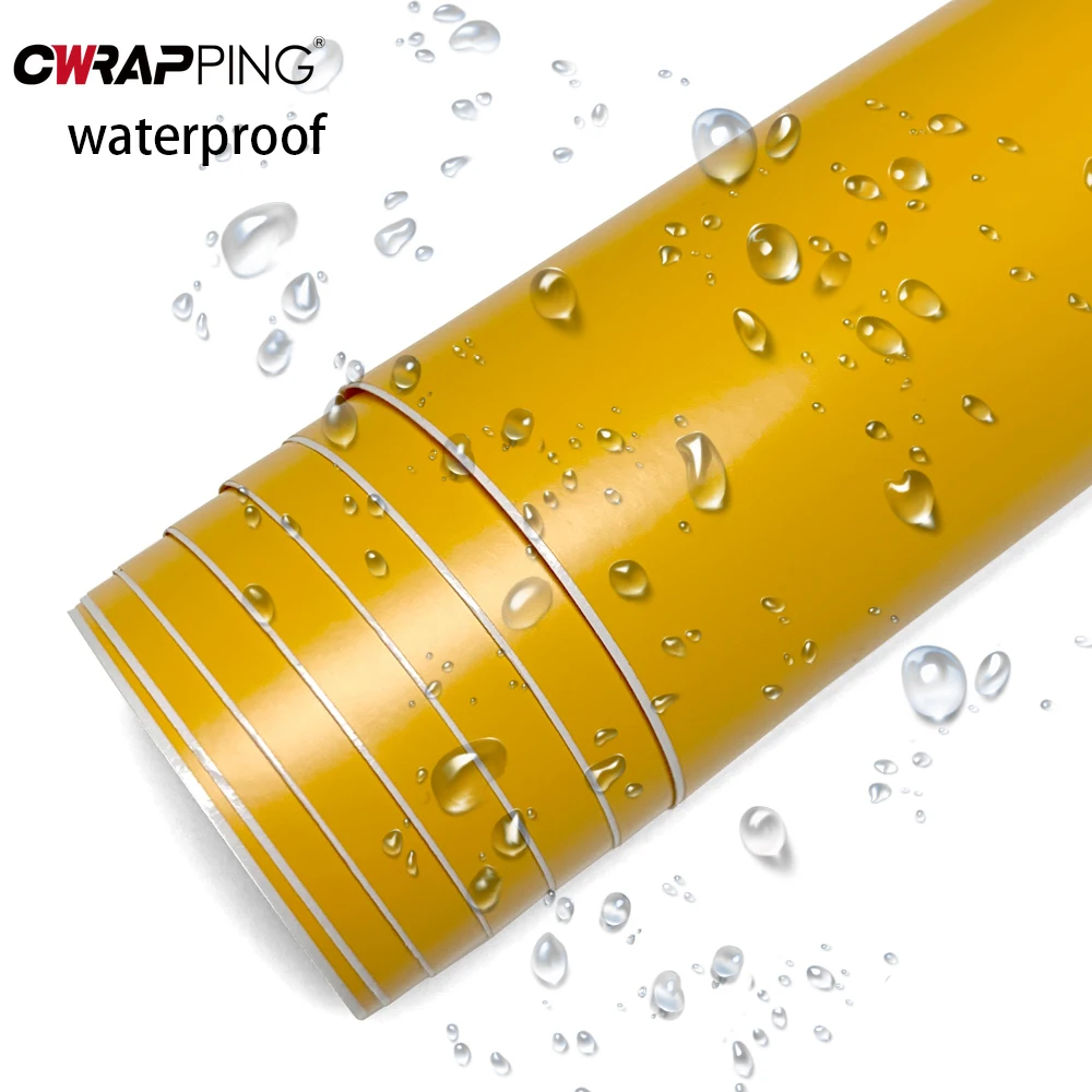 Car Vinyl Wrap Film Yellow Matte Film Auto Body Decoration Scratch Resistant Waterproof Decal for Car Motorcycles  Accessories