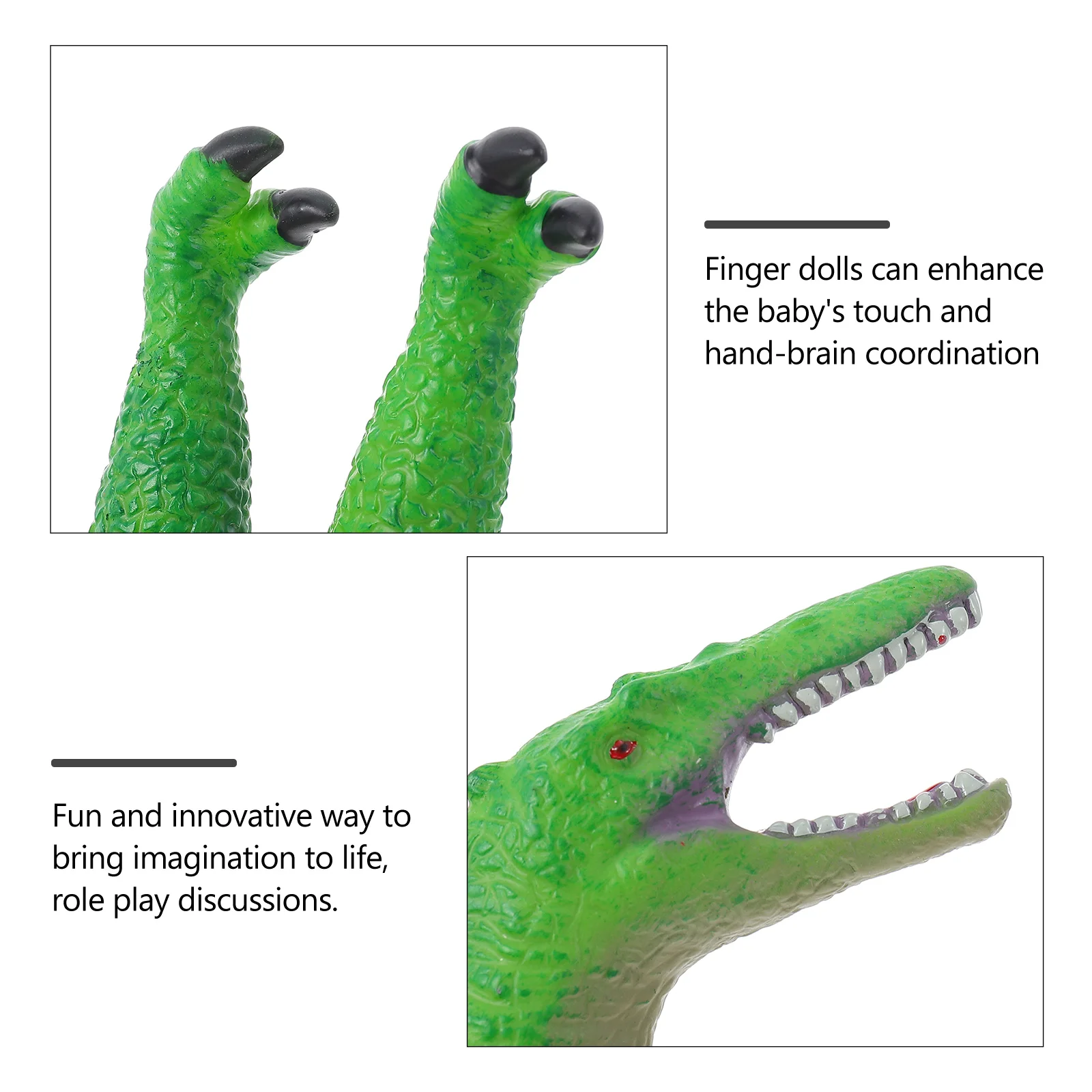 Dinosaur Finger Puppet Hand Claw Toys Kids Soft Rubber Game Props Party Dinosaurs Animals Vinyl Role Play Parent-child