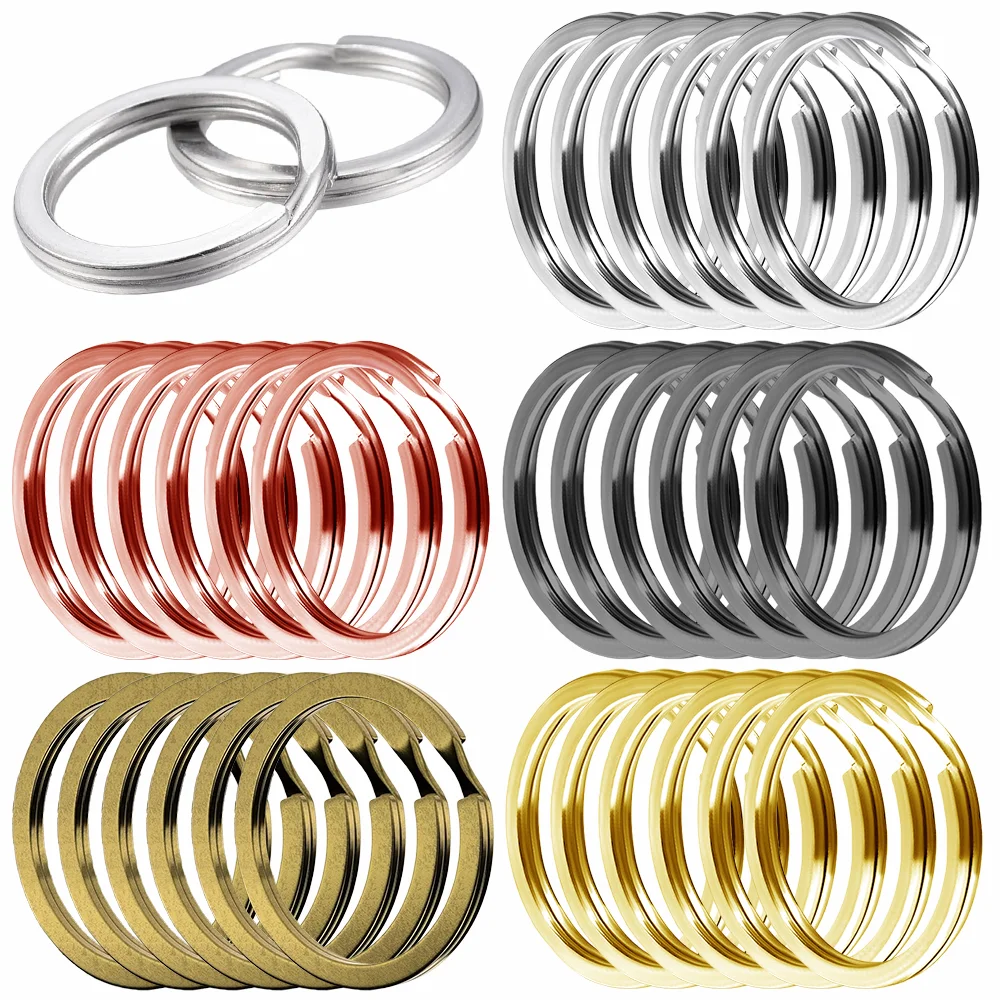 30/50 stuks metalen ronde open split-sleutelringen, geschikt voor hondenhangers, kantoorkoordjes, sleutelhangeraccessoires, doe-het-zelf handgemaakte ambachten, geschenken - afbeelding 2