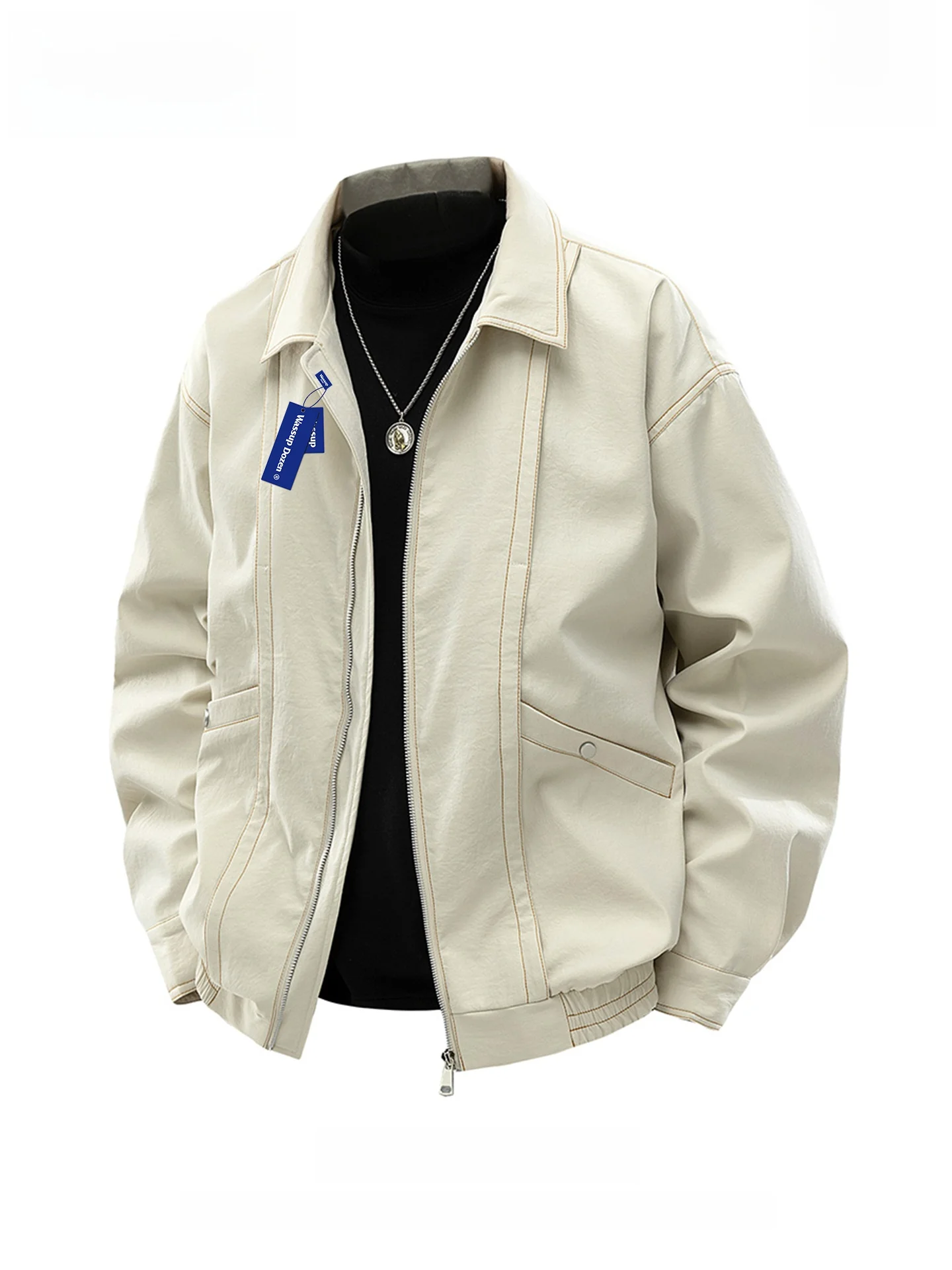 

Wassup Dozen American High Street Heavyweight Motorcycle Trendy Brand Zipper Loose Match All Men's Jaet Youth Sle