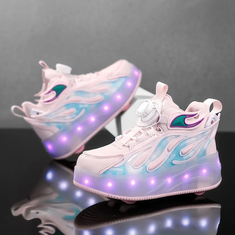 

Kids' Winter 2025 Roller Sneakers: Wear-Resistant Invisible 4-Wheel Auto-Retractable – Boys' & Girls' Wheeled Sports Shoes