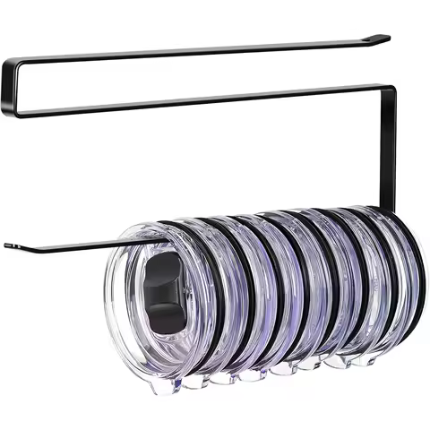 No-Drill Paper Towel Holder - Punch-Free Hanging Kitchen/Bathroom Tissue Roll Rack Cabinet Door Hook - Space Saving Easy Install