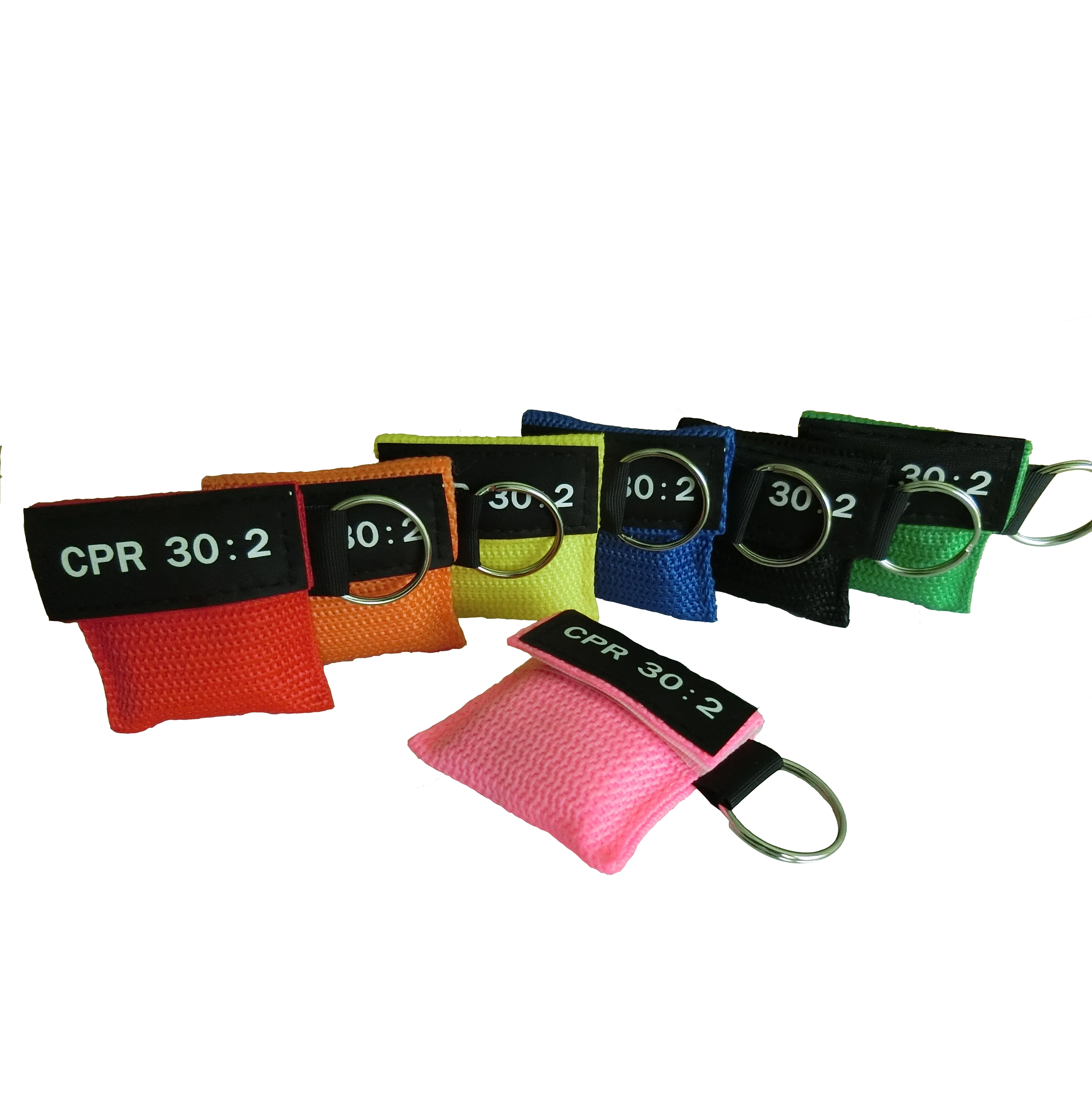 100Pcs/Lot CPR Resuscitator CRP Keychain Key-ring Face Shield 30:2 With One-way For First Aid Rescue CPR Barrier