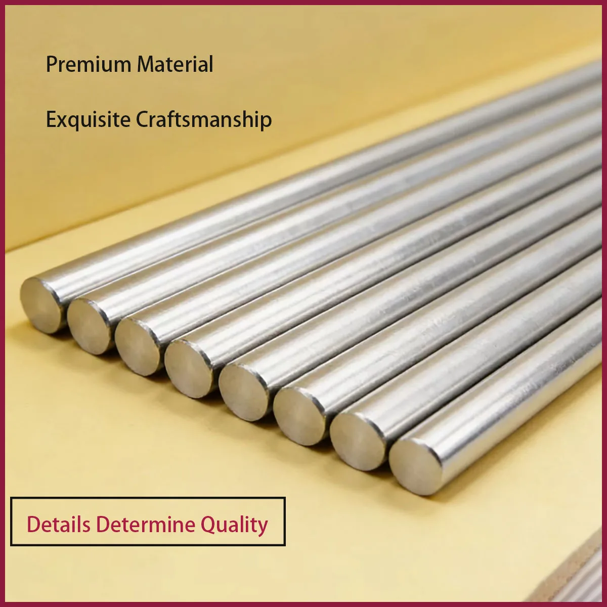 Stainless steel round rod with D:4mm-16mm and L:100-500mm, used for mechanical/precision engineering DIY projects