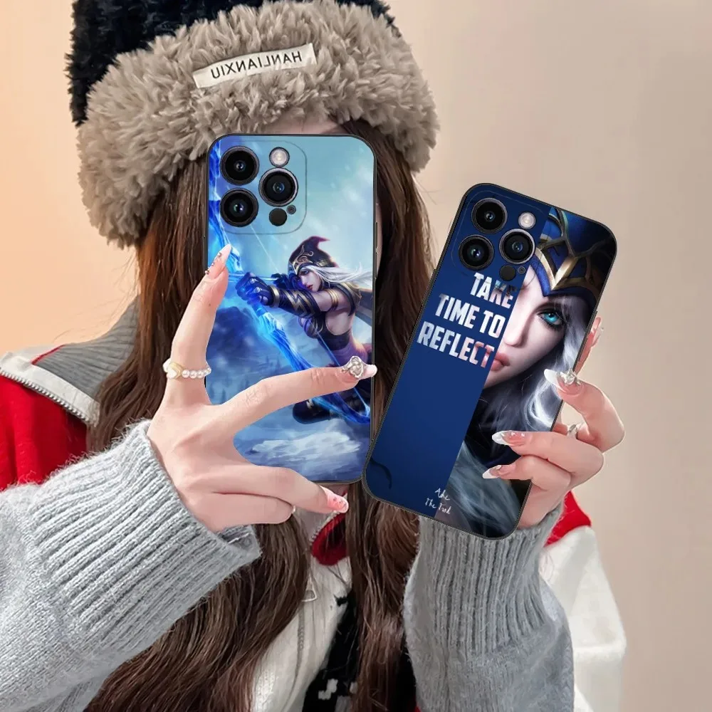 

Game L-LOL Ashe Phone Case For iPhone 16,15,14,13,12,11,Plus,Pro Max,XS,X,XR,SE,Mini,8,7 Soft Silicone Black Cover