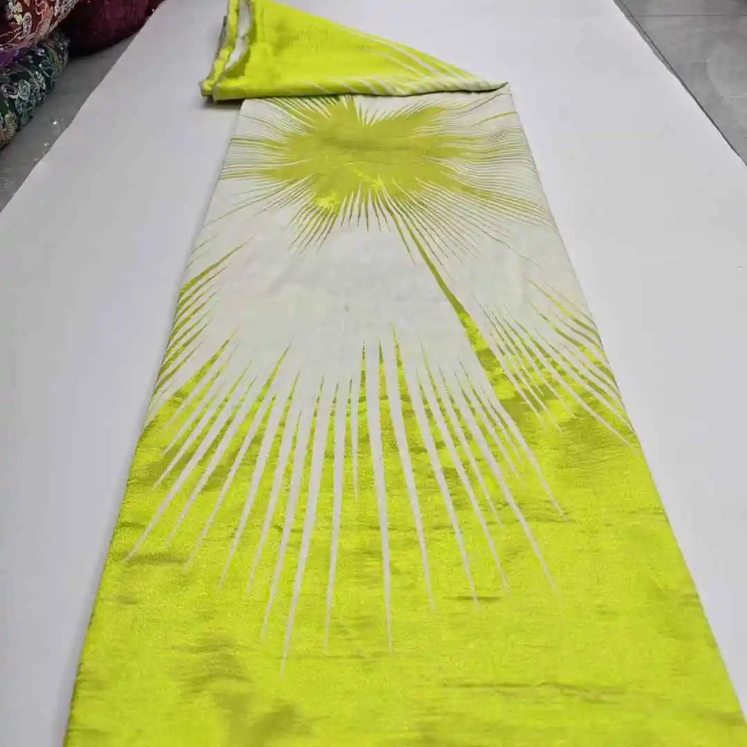 African Nigerian Tulle Lace Fabric, Organza Embroidery Guipure Party Gown Dress Brocade Jacquard Wedding，5Yard,High Quality