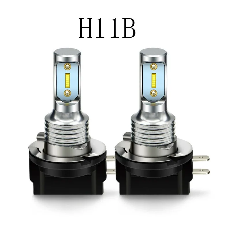 2Pcs H11B LED Bulb Headlight 1860 CSP Car Fog Light High Beam Day Driving Running Light 1600LM 12V 6000K White Auto Lamp