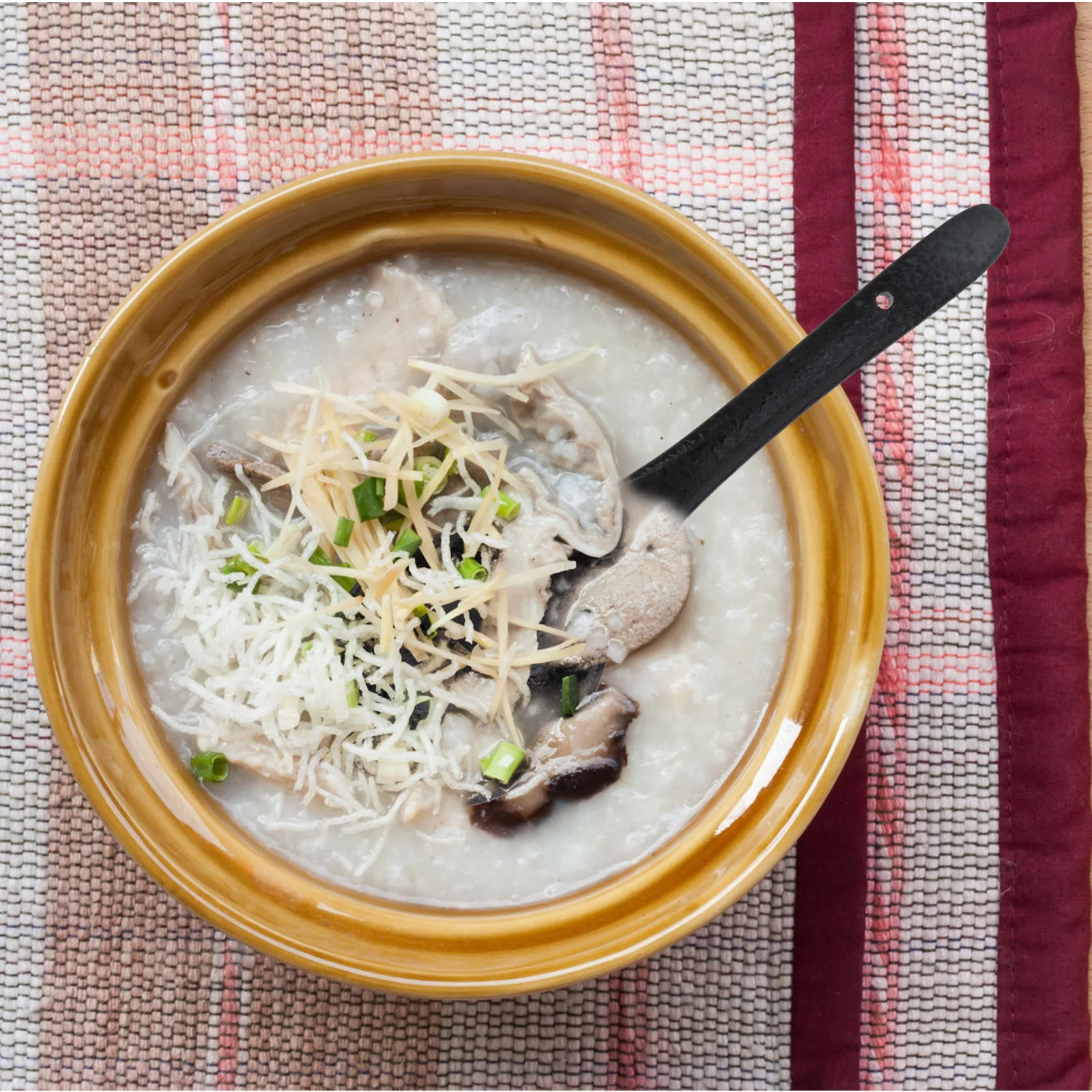 

2Pcs Exquisite Porcelain Soup Spoons Simple Color Matching Long Lasting Humanized Long Handle Easy Food