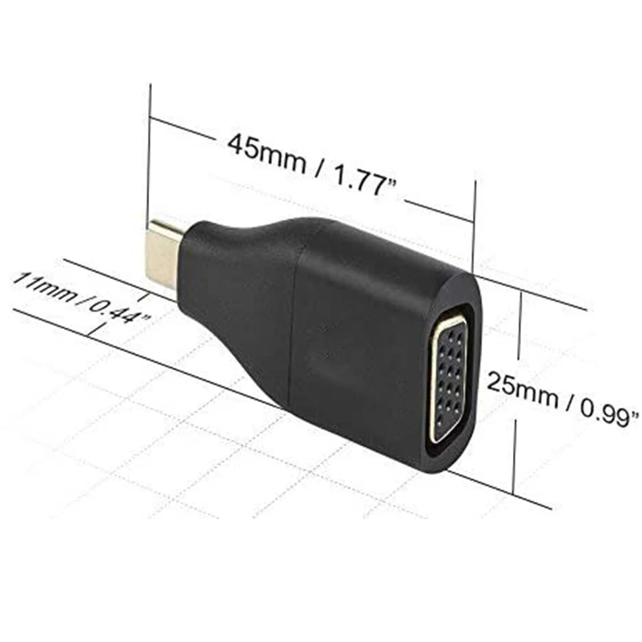 USB-C to VGA adapter 1080P Thunderbolt 3 USB 3.0 Type C to VGA Cable adapter converter for Macbook pro Air Mini Dell HP