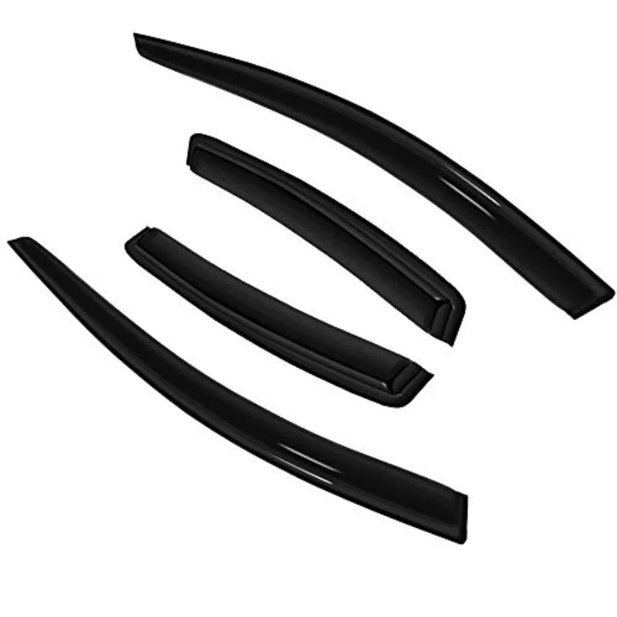

4pc Outside Sun Rain Guards Window Visor Wind Deflector Compatible with 2010-2018 Ford Taurus Smoke 94194
