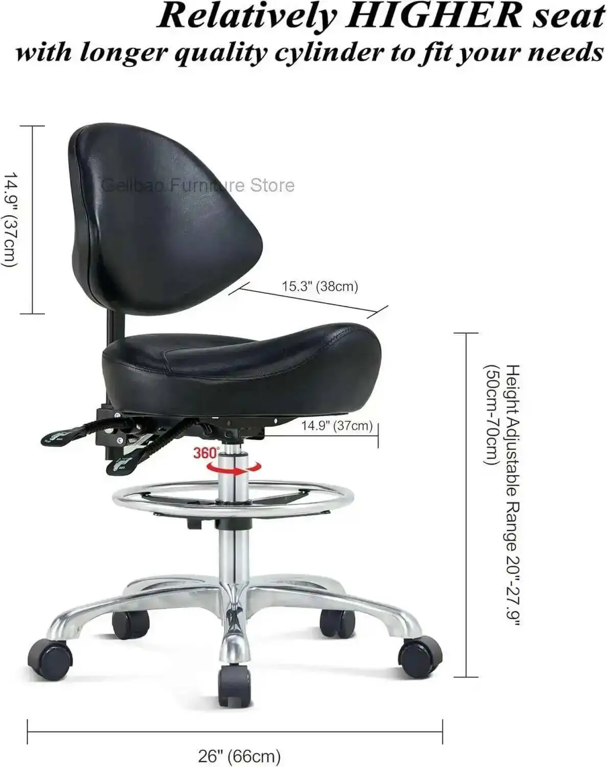 Kursi Sandaran Ergonomis, Kursi Ahli Kecantikan untuk Dokter Gigi, Dokter, Medis, Salon