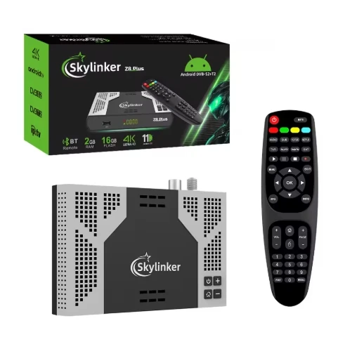 정품 스카이링커 Z8 플러스 안드로이드 OTT+DVB-S2 T2 하이브리드 TV 박스 슈퍼 ETV 프로 BT 리모컨 5G FTA 위성 지상파 TV 수신기