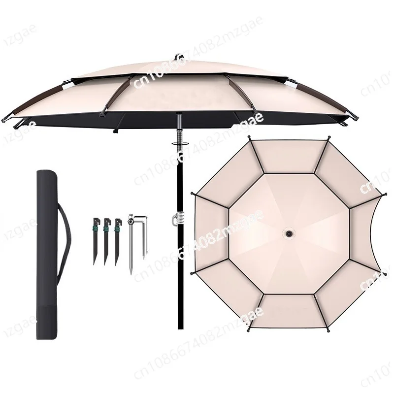 Outdoor Fishing Umbrella  Folding Fishing Big Parasol Adjustable Beach Sun Protection Umbrella Camping Shading Umbrella 1.8-2.6M