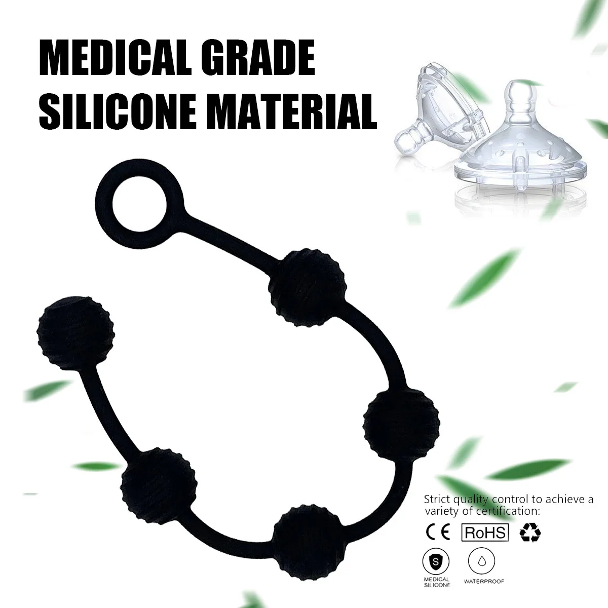 Beginner Silicone Small Anal Beads Butt Plug Ball Pull Ring Anal Stimulator Ass Butt Beads G Spot Anus Masturbation Erotic Goods - Image 4