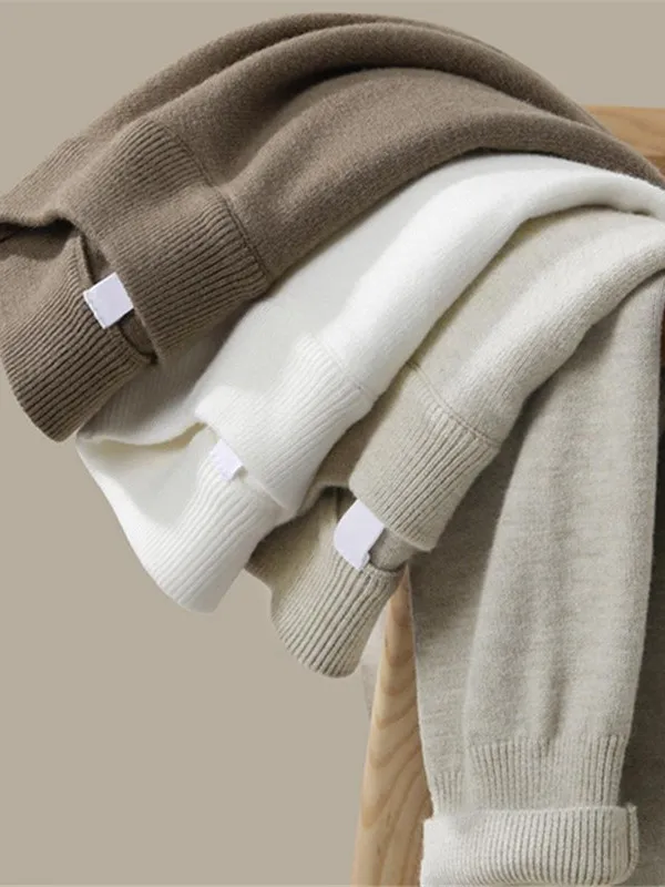 سليم صالح الرجال محبوك قاعدة طبقة أعلى f عالية طوق الخريف الشتاء جديد Sle تنوعا سترة صوفية الكلاسيكية Bla الأبيض #3