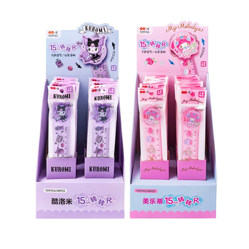 

20pcs/lot Sanrio Melody Kuromi Straight Ruler Cute Drawing Bookmark Promotional Stationery Gift School Supplies